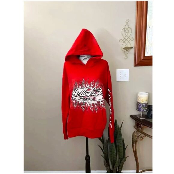 Hellstar Records Hoodie Retro Red Men’s and Women’s Large - Picture 1 of 4